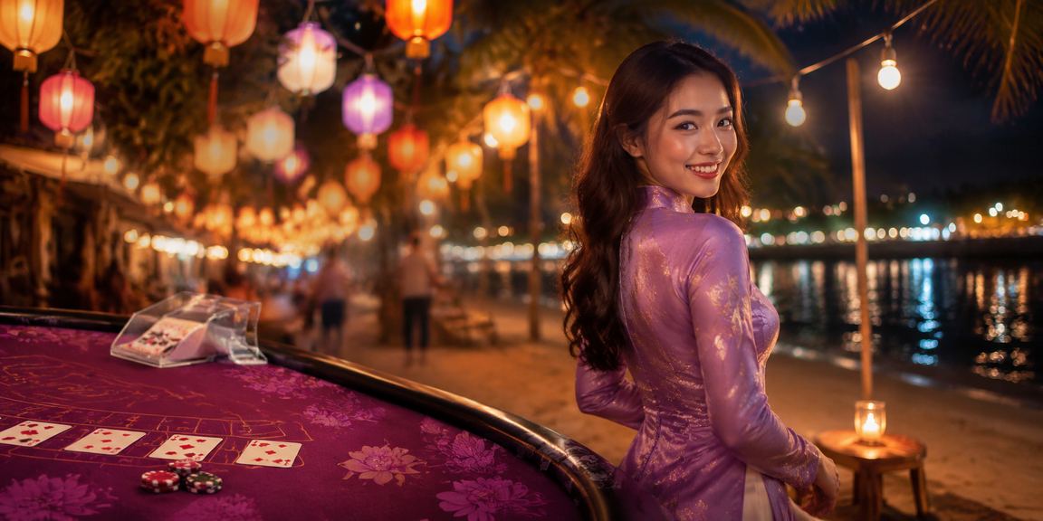 Cảnh chợ đêm Huế kết hợp không khí cá cược baccarat hiện đại
